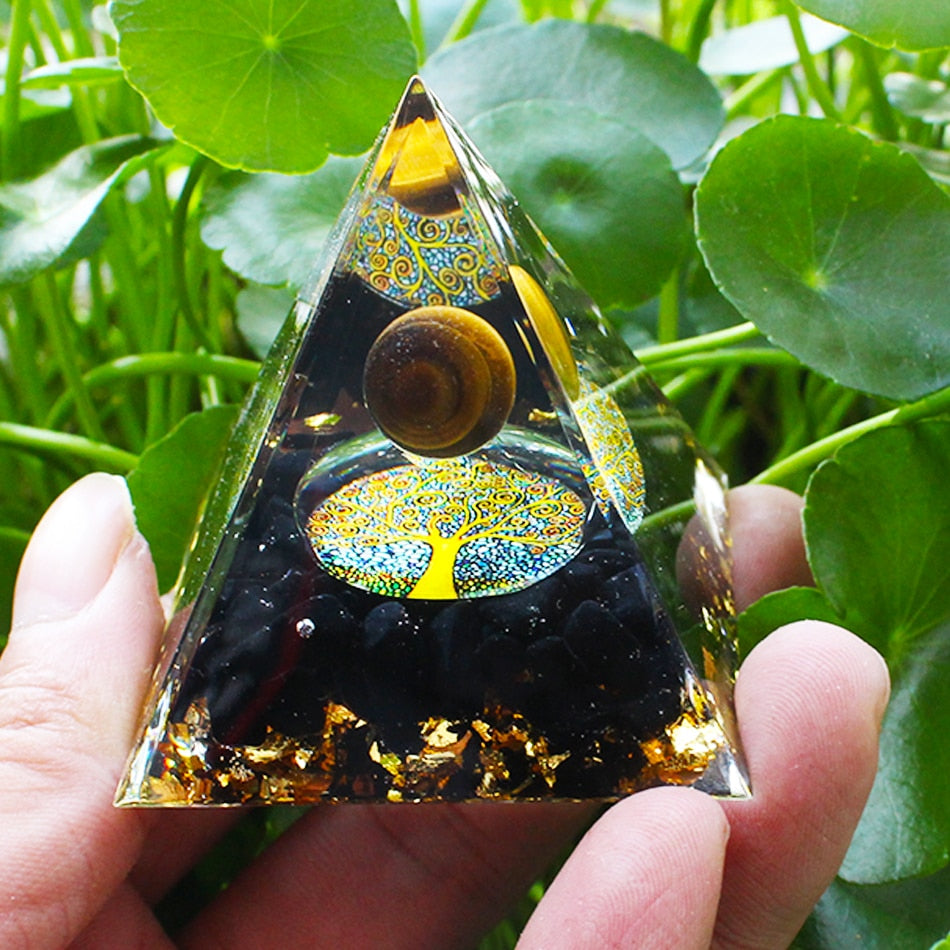 Orgonite Pyramid Crystals Natural Stone Orgone Energy Generator Healing Reiki Chakra Meditation Ornaments Crafts Office Decor