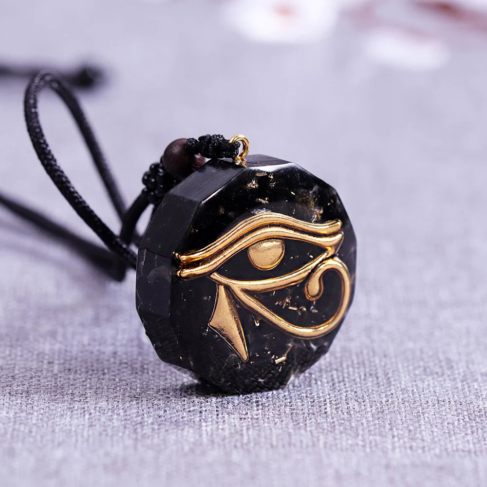 Ancient Kemetic Eye Of Ra Horus Crystal Pendant Reiki Healing Amulet.