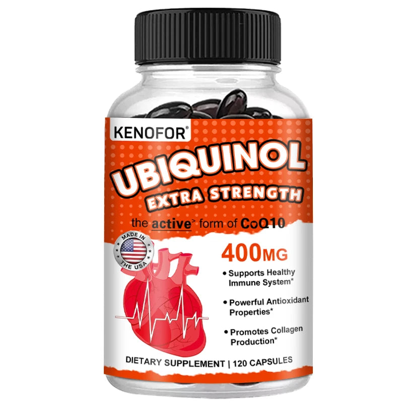 Ubiquinol Heart Health CoQ10 400 mg Softgel Antioxidant - Excellent absorbency, active form for heart, immune & skin health