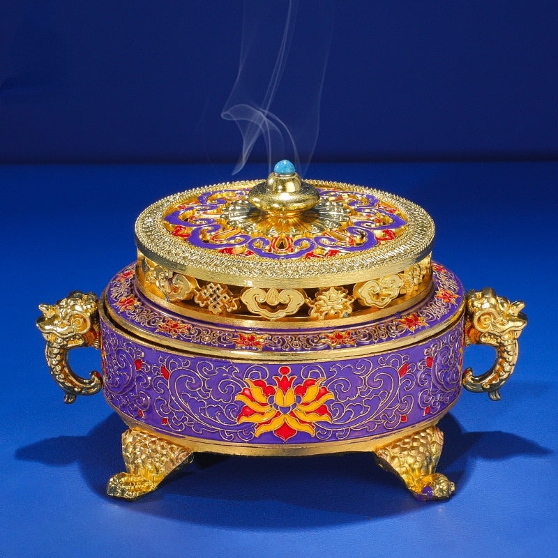 Metal Candlee Vessel Kit Bulk Alloy Bowl with Lid Zen Garden Candlee Candlee Burner Burner Quemador De Incense Meditation Decor