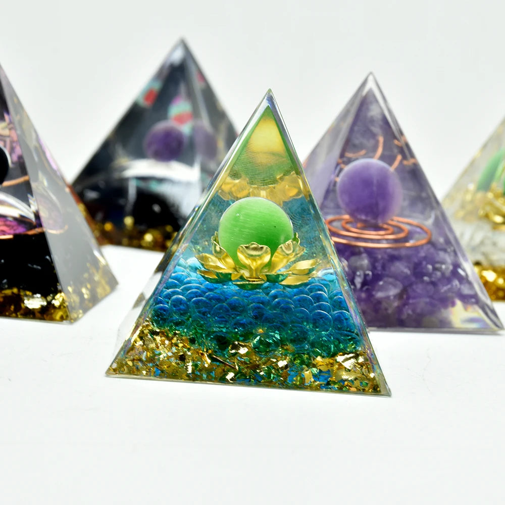 Natural Crystal Energy Generator Pyramid Reiki Healing Chakra Stabilizer Energetic Alchemy Deflects Harmful Electromagnetic Frequencies & Provides RF Shielding.
