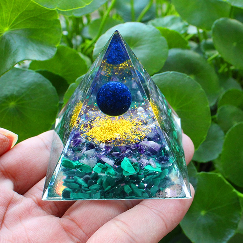 Orgonite Pyramid Crystals Natural Stone Orgone Energy Generator Healing Reiki Chakra Meditation Ornaments Crafts Office Decor