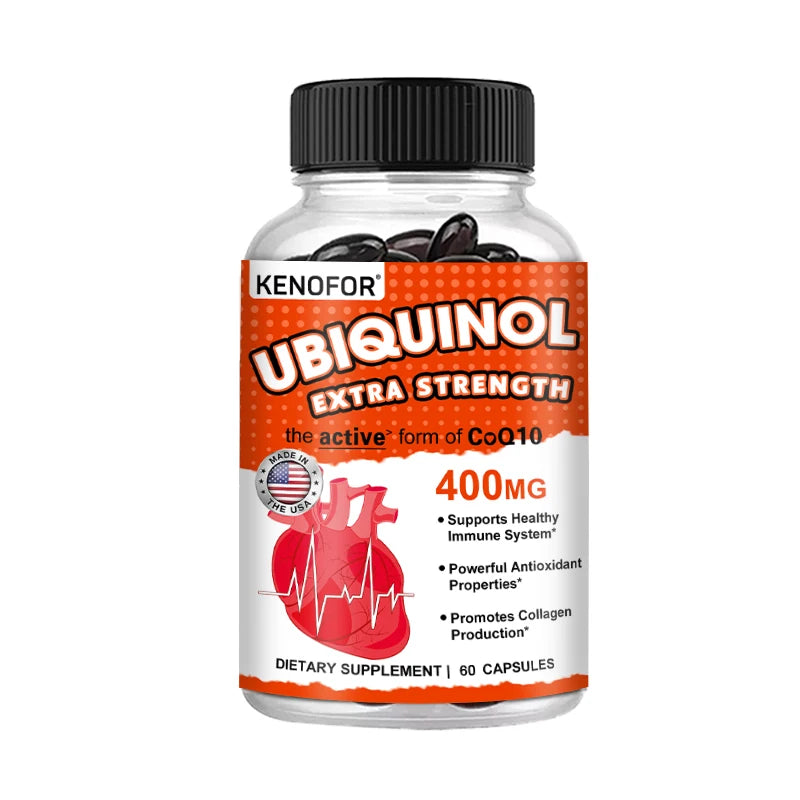 Ubiquinol Heart Health CoQ10 400 mg Softgel Antioxidant - Excellent absorbency, active form for heart, immune & skin health