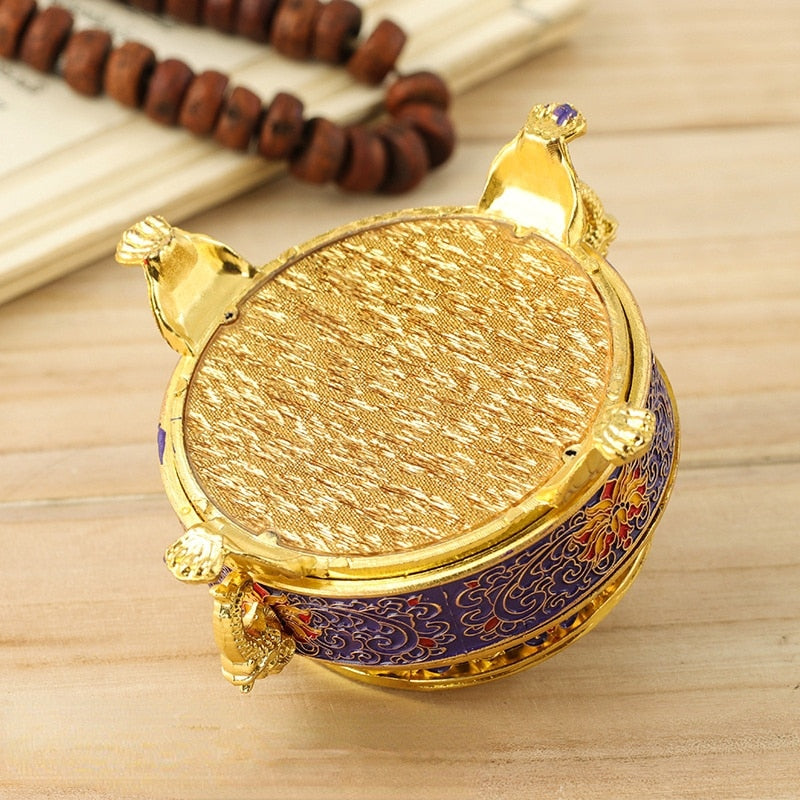 Metal Candlee Vessel Kit Bulk Alloy Bowl with Lid Zen Garden Candlee Candlee Burner Burner Quemador De Incense Meditation Decor