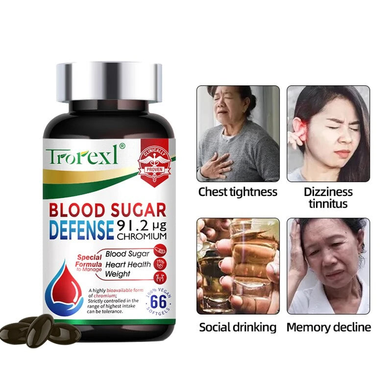 Blood Sugar Defense Diabetes Capsule for Cardiovascular Heart, Sugar Metabolism, Maintain of Normal Blood Glucose Concentrations