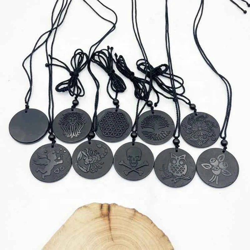 Shungite EMF Protection Pendant Necklace Protects Your Electromagnetic Aura Field.