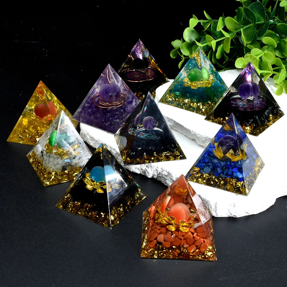 Natural Crystal Energy Generator Pyramid Reiki Healing Chakra Stabilizer Energetic Alchemy Deflects Harmful Electromagnetic Frequencies & Provides RF Shielding.