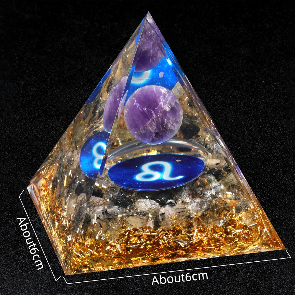 Zodiac Energy Orgone Crystal Pyramid Energetic Alchemy Blocks Radio Frequencies & Harmful EMF Waves Crystal Reiki Chakra Generator.