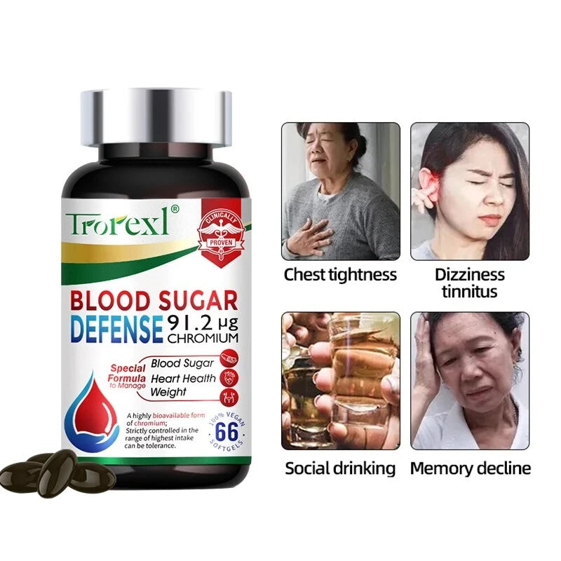 Blood Sugar Defense Diabetes Capsule for Cardiovascular Heart, Sugar Metabolism, Maintain of Normal Blood Glucose Concentrations