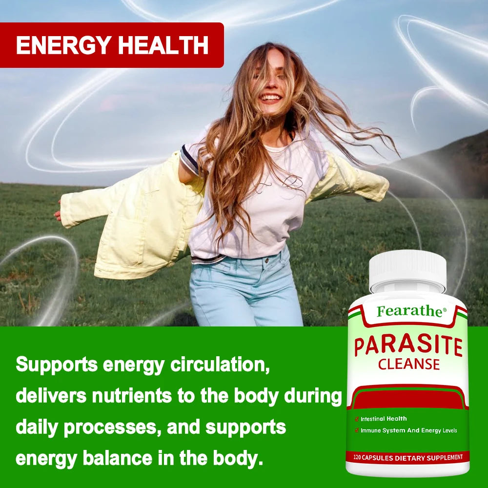 Parasite Cleanse & Detox - Supports Healthy Gut, Immune and Energy Levels, Eliminates Internal Parasites, 120 Capsules