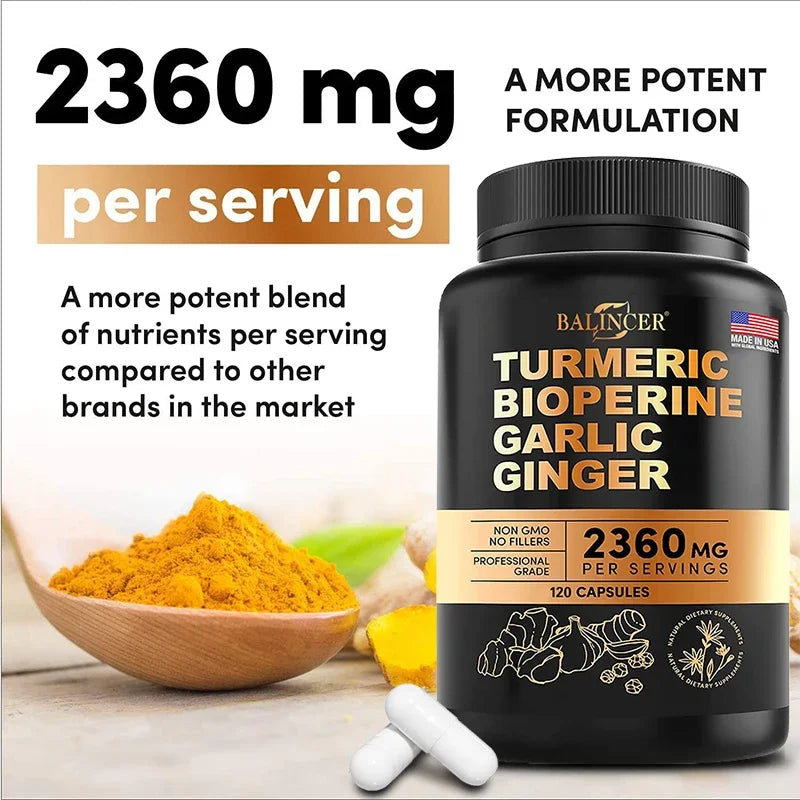 Turmeric Extract - helps immediate absorption of vitamins and anti-inflammatory, joint muscle, immune system health