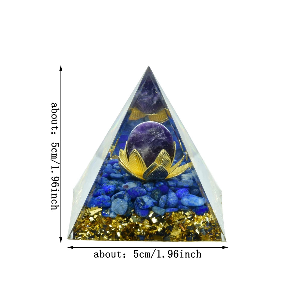 Natural Crystal Energy Generator Pyramid Reiki Healing Chakra Stabilizer Energetic Alchemy Deflects Harmful Electromagnetic Frequencies & Provides RF Shielding.