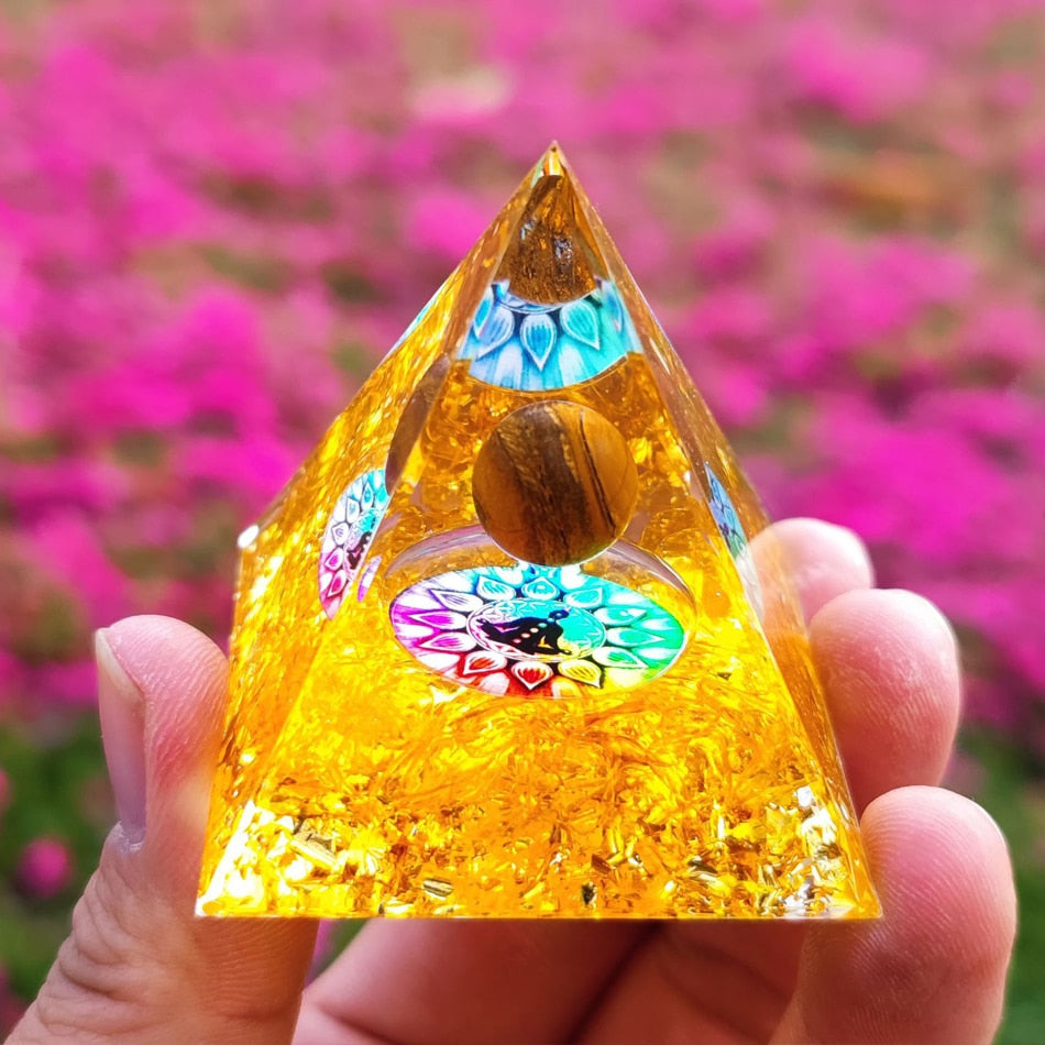 Orgonite Pyramid Crystals Natural Stone Orgone Energy Generator Healing Reiki Chakra Meditation Ornaments Crafts Office Decor