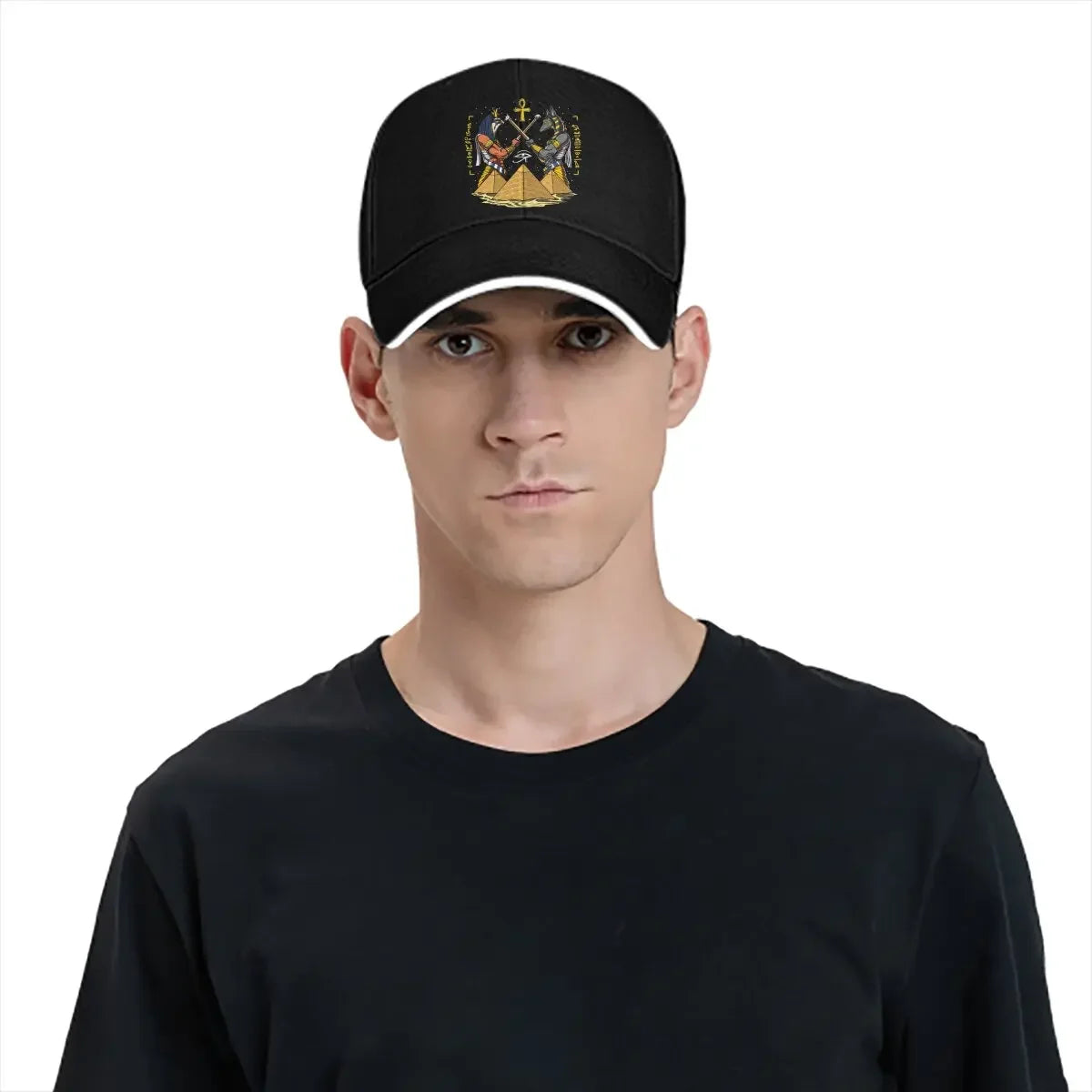 God Anubis Eye Of Horus Hat  Baseball Cap Ancient Kemetic  Esoteric Clothing.