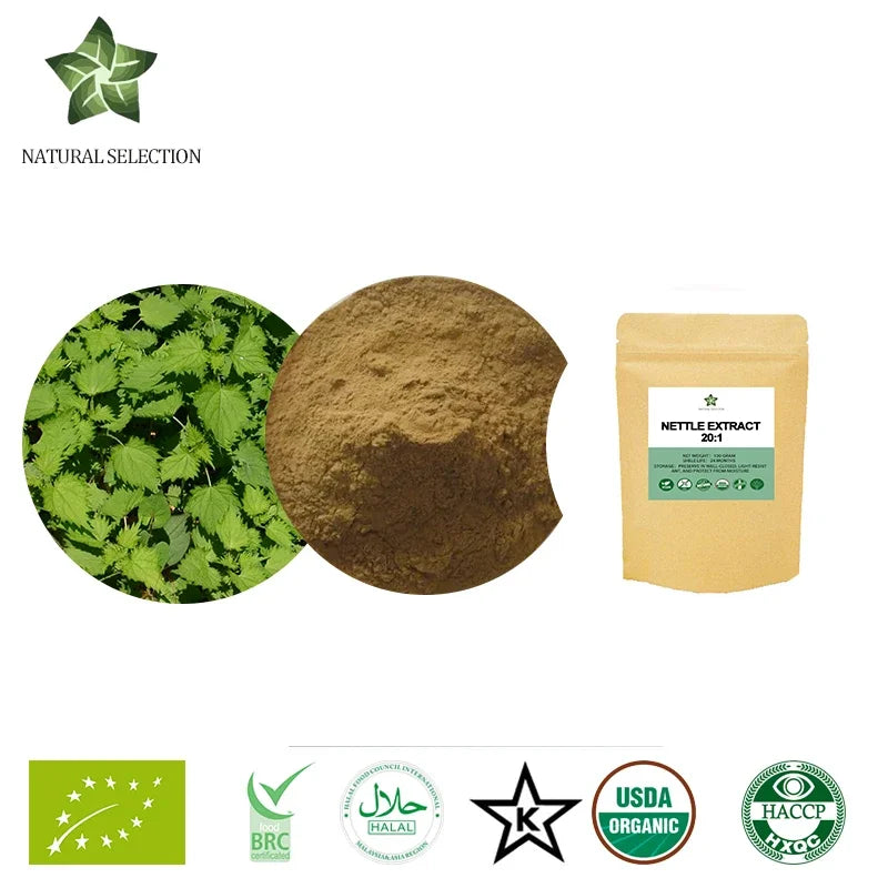 All Natural Nettle Powder Extract
Known To Reduce Inflammation, Protects the Urinary Tract, Treats Symptoms of Hay Fever, Lowers Blood Pressure, Supports Healthy Joints and Bones High in Nutrients.