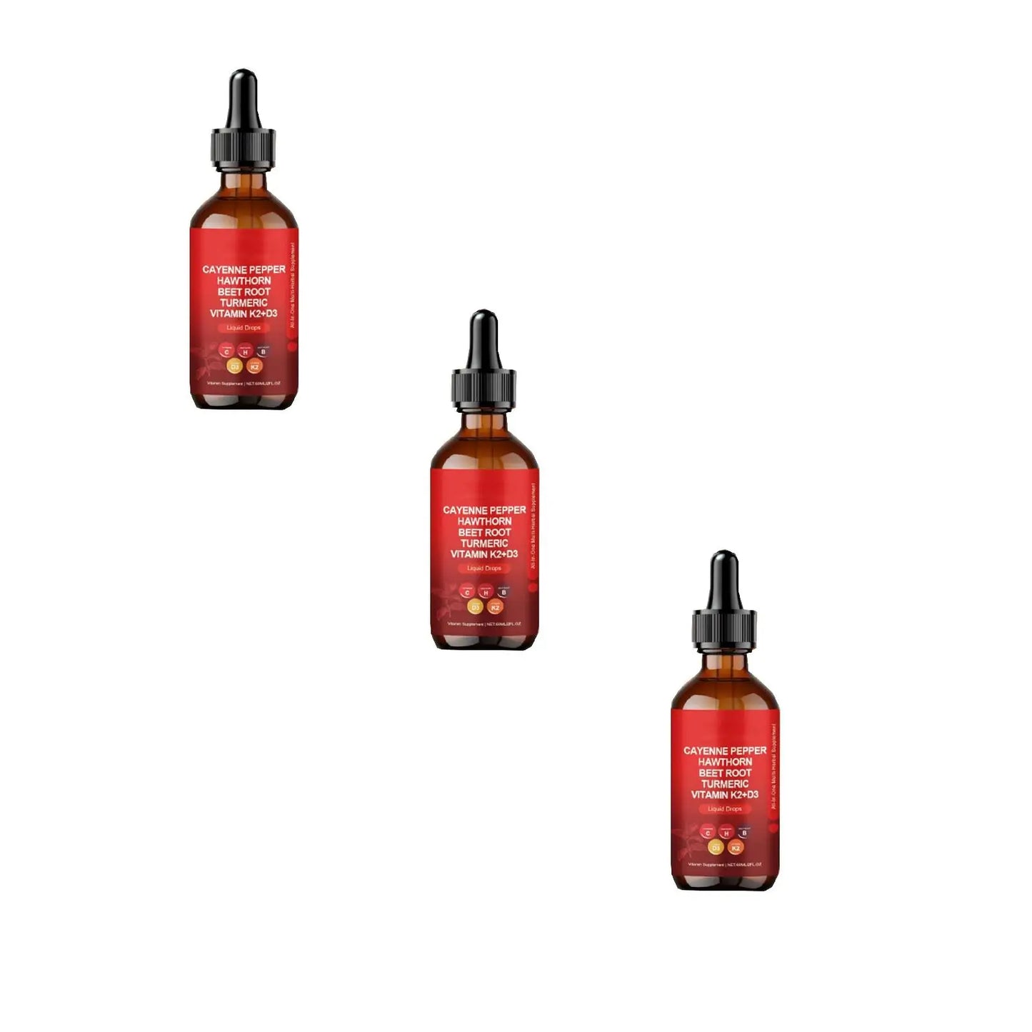 Capsicum Extract Drops Organic Beetroot 60ml Cayenne Pepper Hawthorn  Liquid boost immune system, improves digestion & supports weight loss promotes healthy skin.