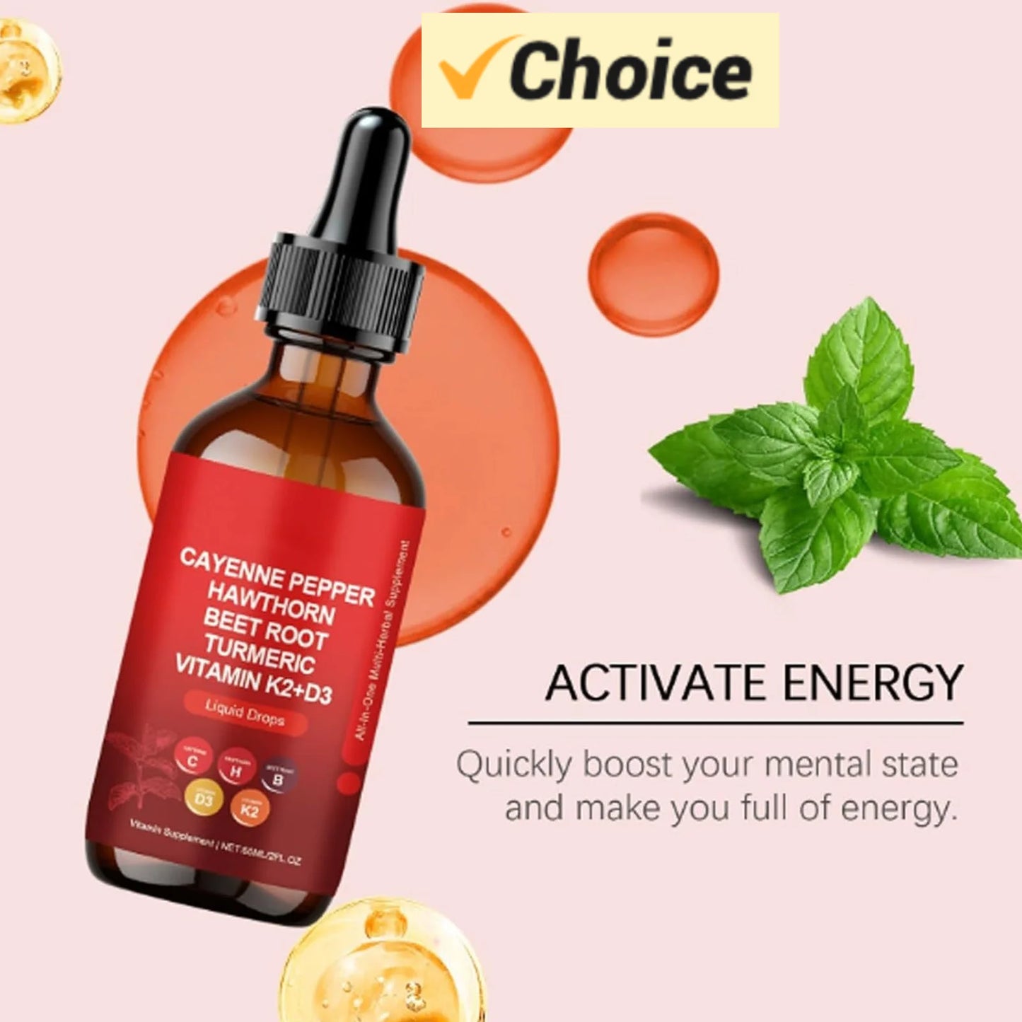 Capsicum Extract Drops Organic Beetroot 60ml Cayenne Pepper Hawthorn  Liquid boost immune system, improves digestion & supports weight loss promotes healthy skin.