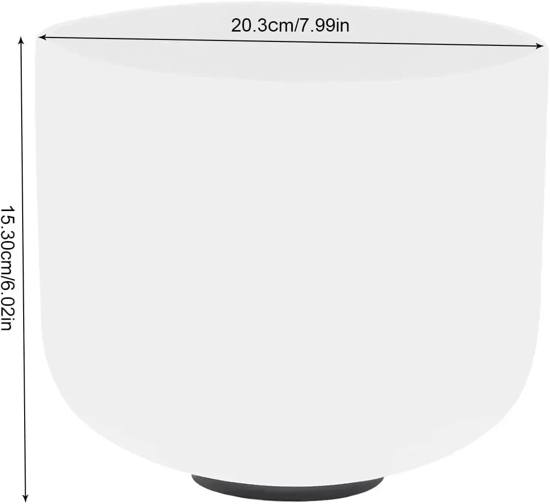 432 Hz Crystal Singing Bowl, Perfect Pitch, 8-Inch Singing Bowl for Sound Healing, Meditation, and Protection.