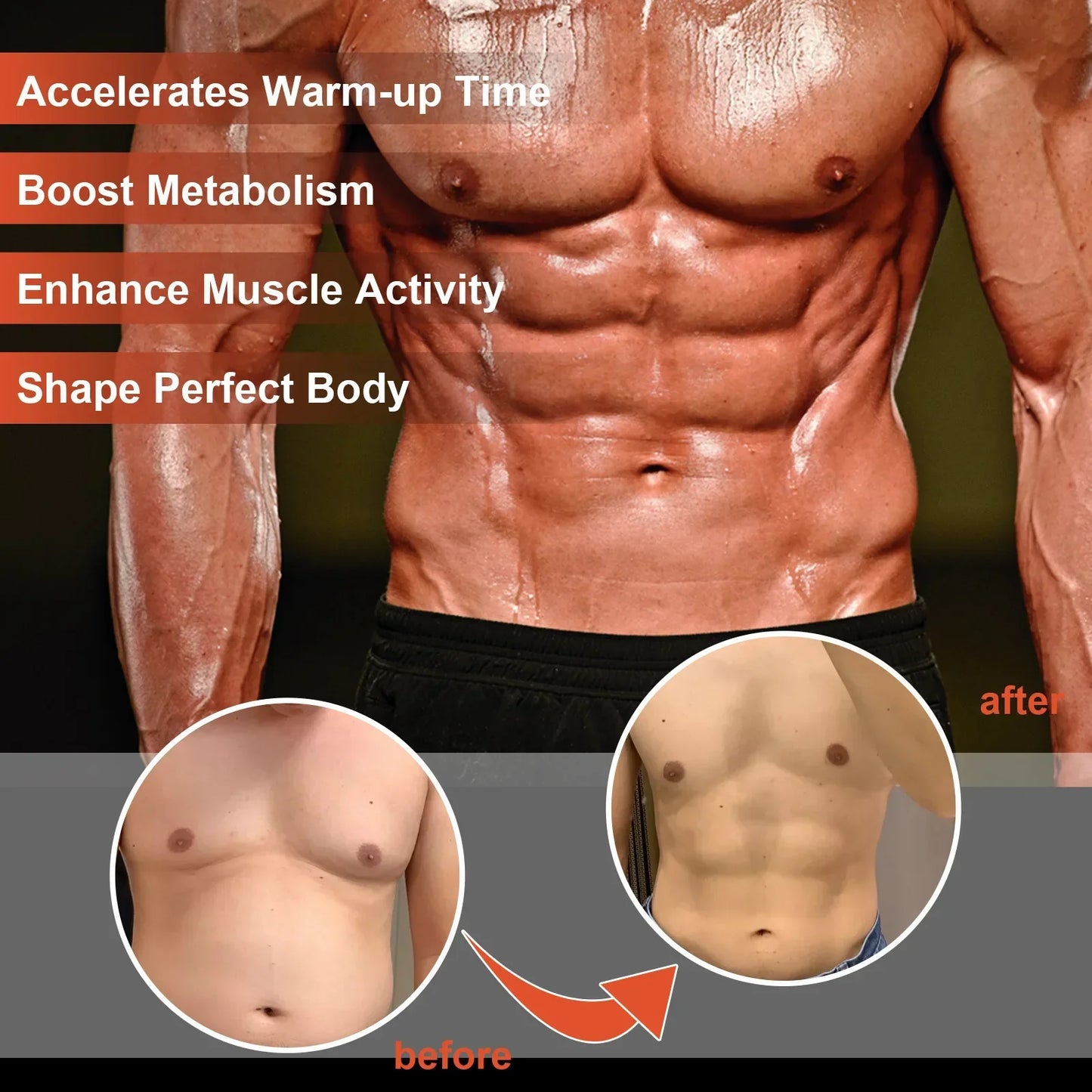 Bee Venom Gynecomastia Heating Oil Tightens Skin Burns Fat & Reveals 6 Pack.