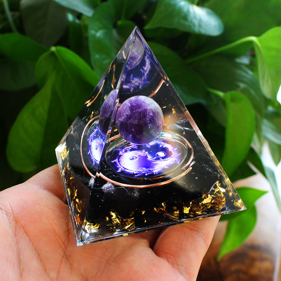 Orgonite Pyramid Crystals Natural Stone Orgone Energy Generator Healing Reiki Chakra Meditation Ornaments Crafts Office Decor