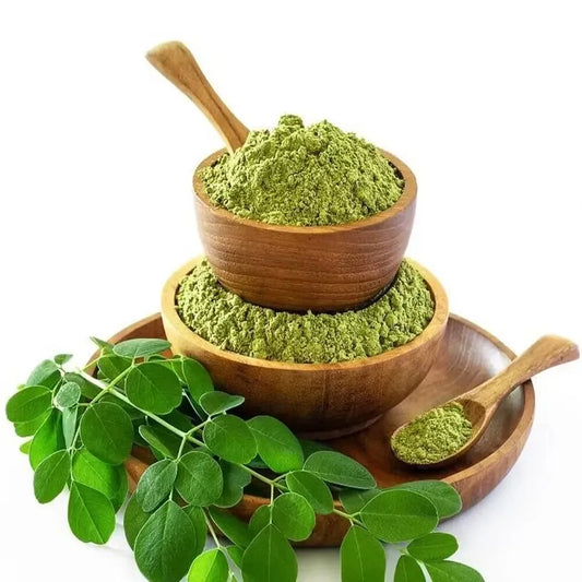 Moringa P-o-w-der is rich in vitamins A, C, E, & B, as well as minerals including calcium, potassium, iron, & magnesium. Even cited for higher concentrations of certain nutrients compared to foods more potassium than bananas & more iron than spinach