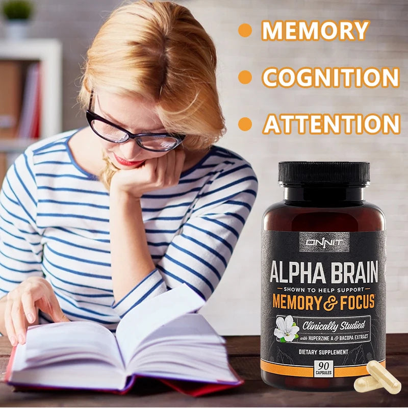 Alpha Brain 🧠 Powerful Nootropic Brain Supplement Boost Intelligence Great for Focus, Concentration and Memory