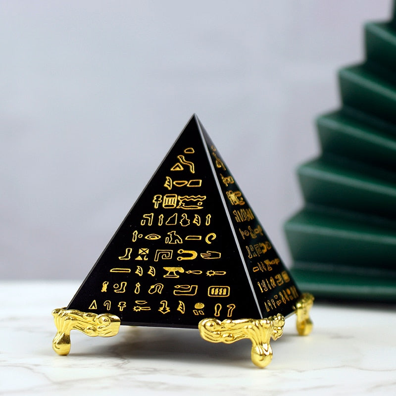 Egypt Crystal Obsidian Pyramid Natural Energy Healing Feng Shui