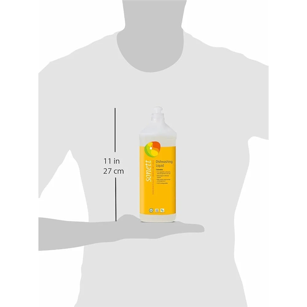 Organic Dishwashing Liquid Calendula Gentle on Hands Concentrated Natural Ingredients Safe Sensitive Skin Eco-friendly Liquid