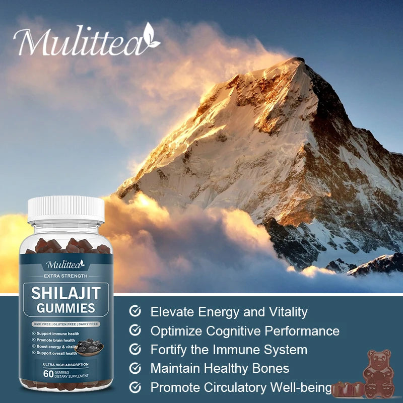 100% Shilajit Gummies with 85+ Trace Mineral & Fulvic Acid Supports Energy and Immune System.