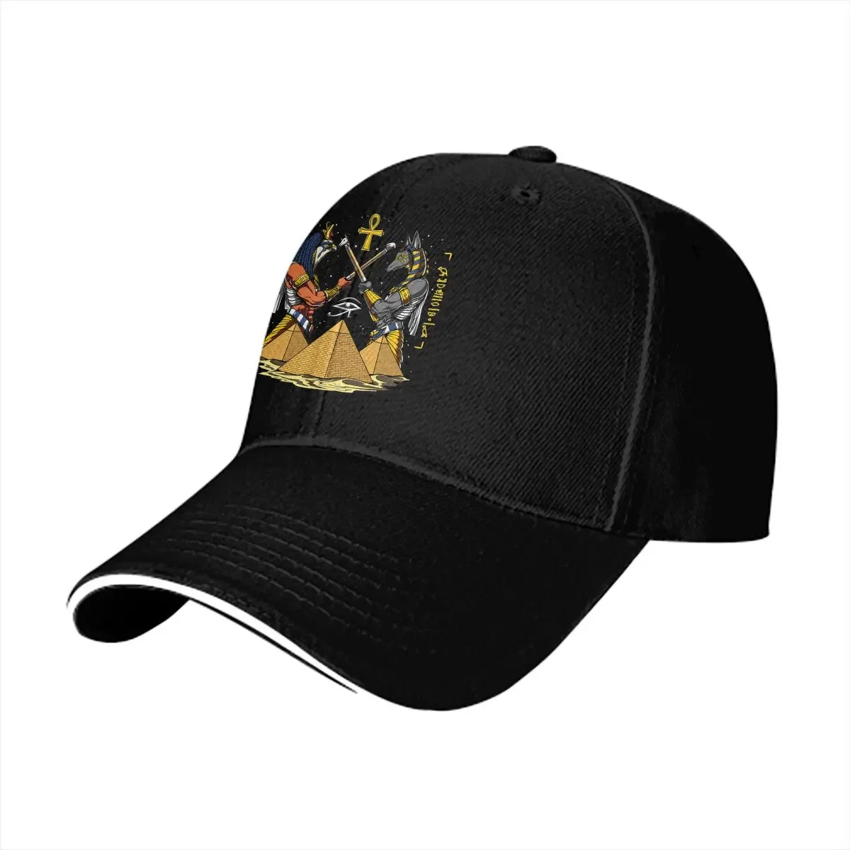 God Anubis Eye Of Horus Hat  Baseball Cap Ancient Kemetic  Esoteric Clothing.