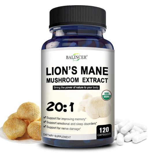 Lion's Mane Mushroom Capsules Brain Boosting Supplement for Cognition and Focus Decalcify and Activate the Pineal Gland 🧠