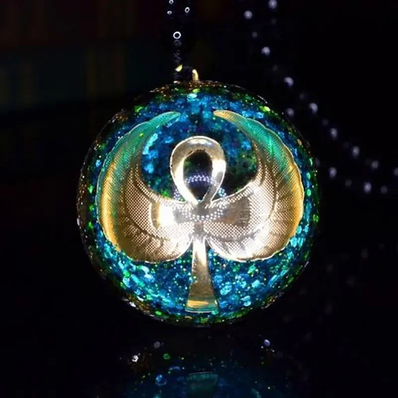 Orgonite Energy Pendant Natural Crystal Pendant Necklace Mysterious Resin Chakra Stone Fengshui.