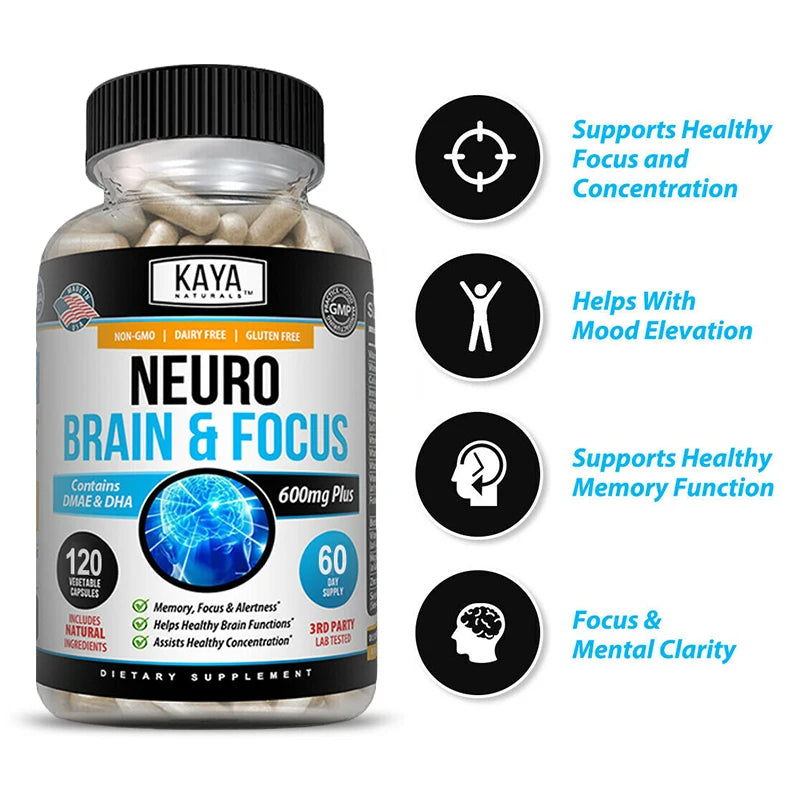 Neuro Brain & Focus Supplement - Healthy Memory Function, Clarity Nootropics Supplement - for Mental Focus, Cognitive Function Only sold in the US