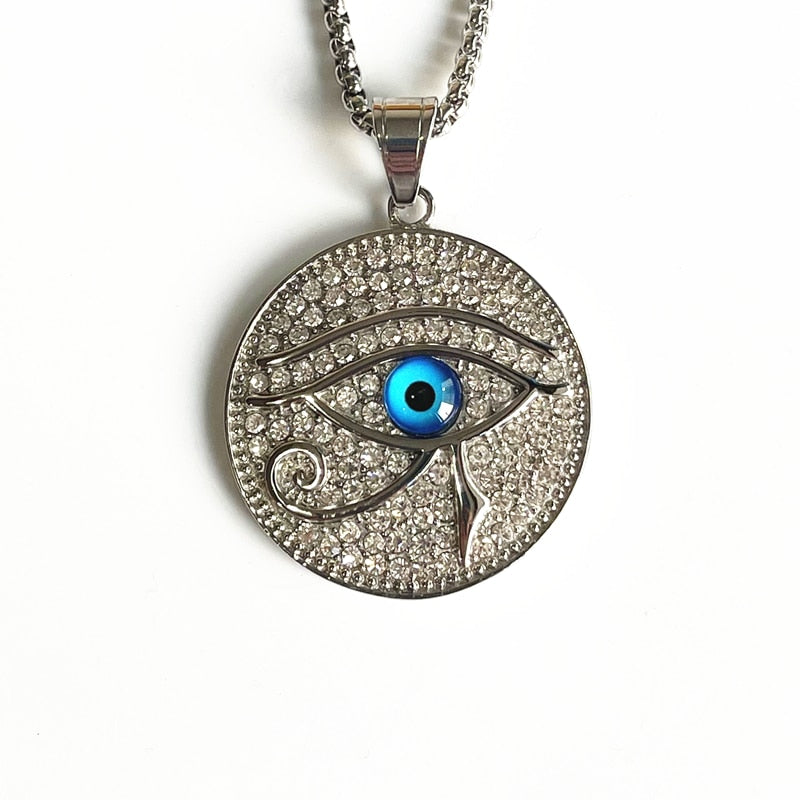 Ancient Kemetic Gold Egyptian Eye of Horus Necklace