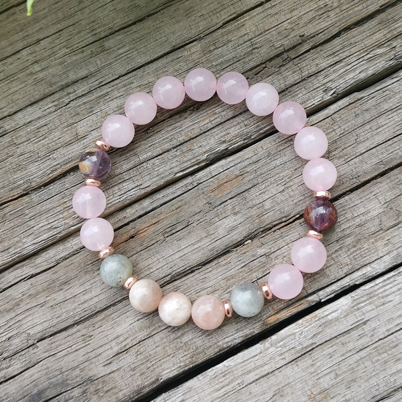 8mm Natural Stone Beads,Labradorite,Rose Quartz,Moon,JapaMala Sets,Spiritual Jewelry,Meditation,Inspirational,108 Mala Beads