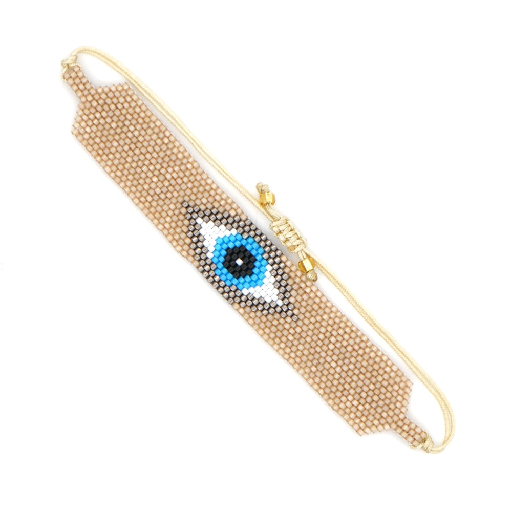 Go2Boho Turkish Evil Eye Bracelets Set Spiritual Jewellery Handmade Miyuki Jewelry for Women Crystal Armband Fashion Accessories