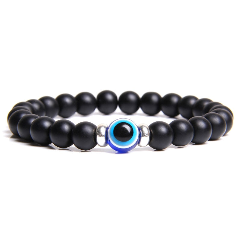 Mens Black Stretch Turkey Evil Eye Bracelet tiger eye Beaded Hamsa Bracelet Female Natural Stone Beads Couple Bracelet Donna