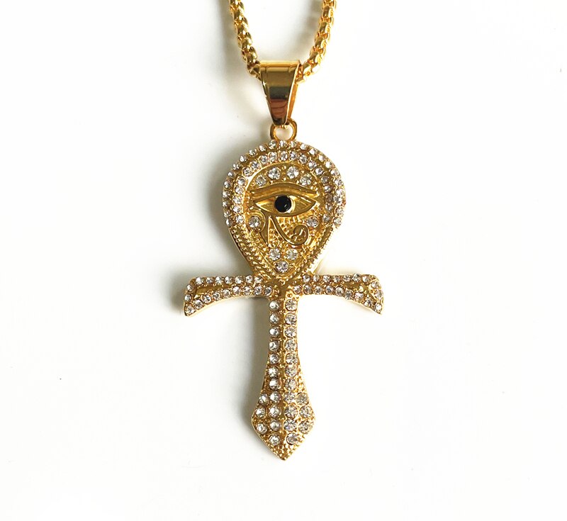 Ancient Kemetic Gold Egyptian Eye of Horus Necklace