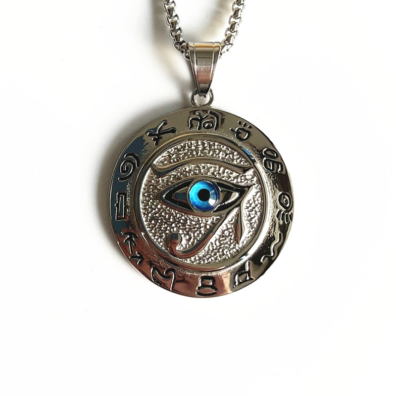 Ancient Kemetic Gold Egyptian Eye of Horus Necklace