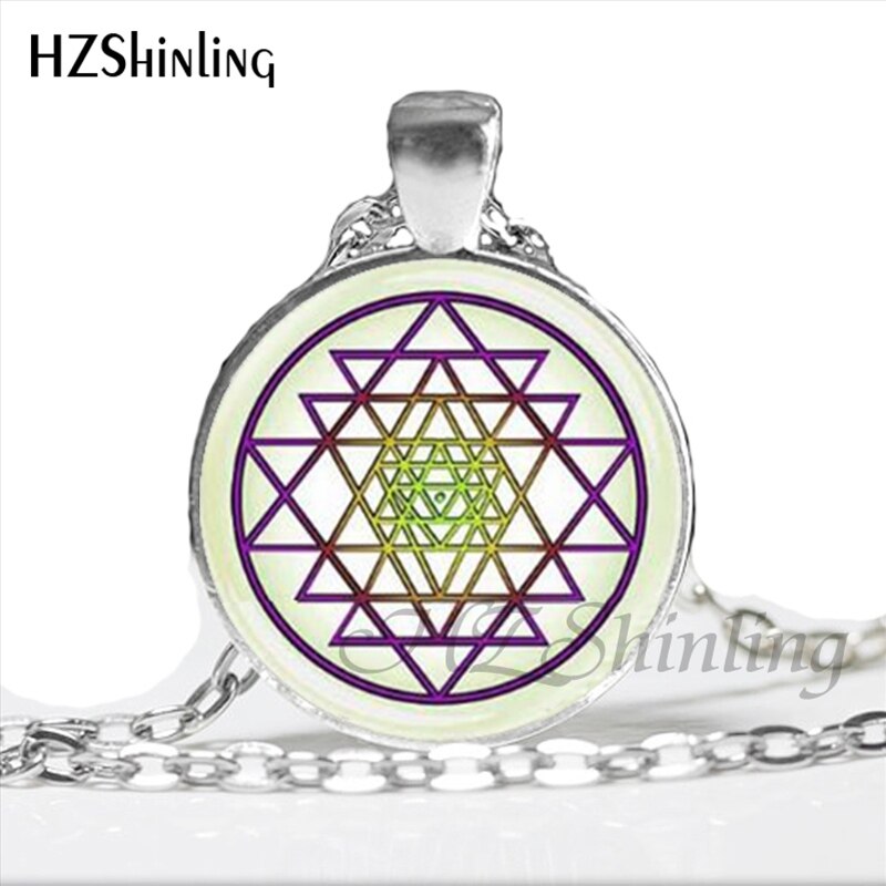 NS-00806 chakra Spiritual Buddhist Sri Yantra Pendant Necklace Sacred Geometry Sri Yantra Jewelry meditation Necklace HZ1