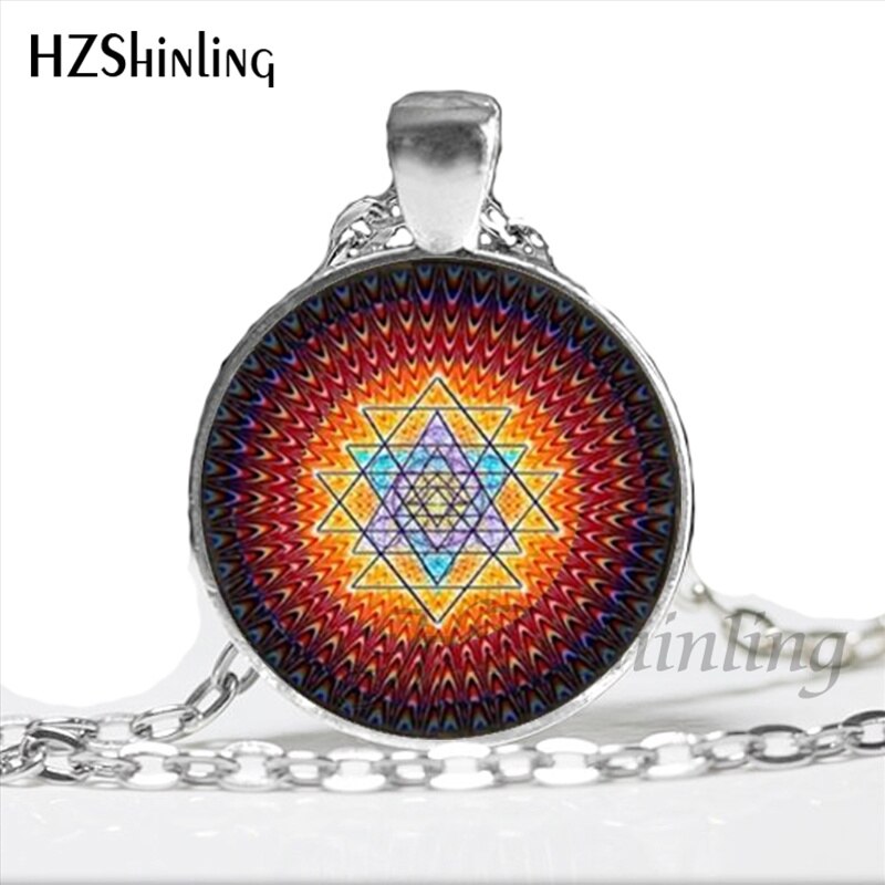 NS-00806 chakra Spiritual Buddhist Sri Yantra Pendant Necklace Sacred Geometry Sri Yantra Jewelry meditation Necklace HZ1