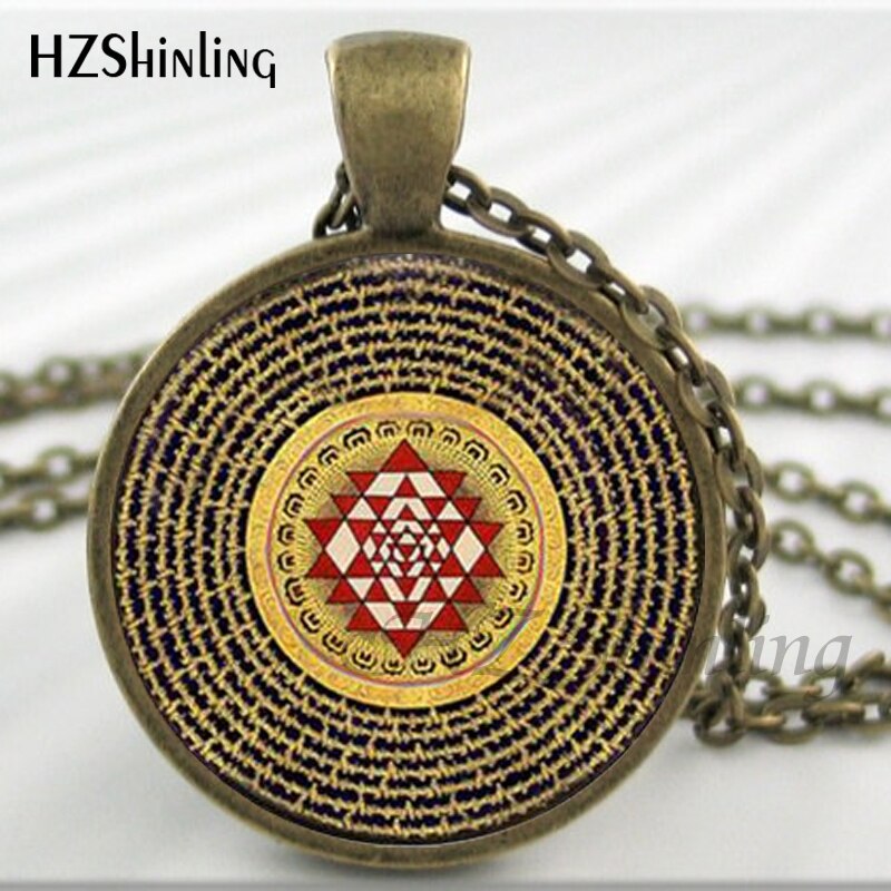 NS-00806 chakra Spiritual Buddhist Sri Yantra Pendant Necklace Sacred Geometry Sri Yantra Jewelry meditation Necklace HZ1