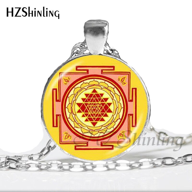 NS-00806 chakra Spiritual Buddhist Sri Yantra Pendant Necklace Sacred Geometry Sri Yantra Jewelry meditation Necklace HZ1