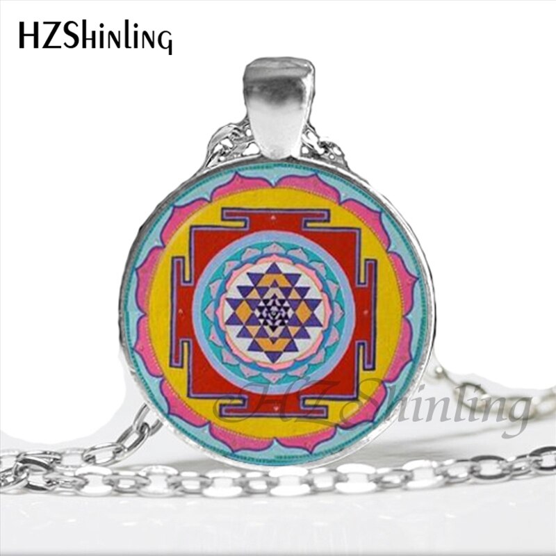 NS-00806 chakra Spiritual Buddhist Sri Yantra Pendant Necklace Sacred Geometry Sri Yantra Jewelry meditation Necklace HZ1