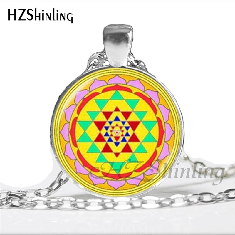 NS-00806 chakra Spiritual Buddhist Sri Yantra Pendant Necklace Sacred Geometry Sri Yantra Jewelry meditation Necklace HZ1