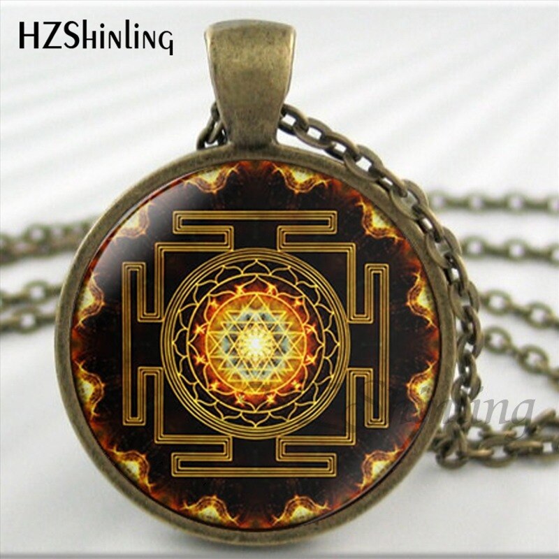 NS-00806 chakra Spiritual Buddhist Sri Yantra Pendant Necklace Sacred Geometry Sri Yantra Jewelry meditation Necklace HZ1