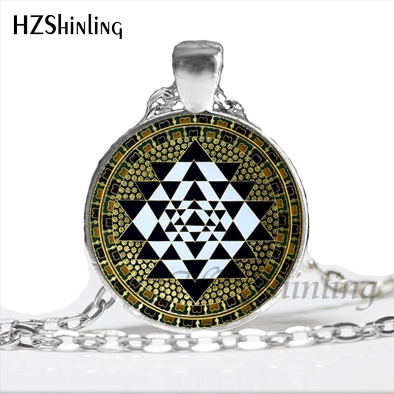 NS-00806 chakra Spiritual Buddhist Sri Yantra Pendant Necklace Sacred Geometry Sri Yantra Jewelry meditation Necklace HZ1