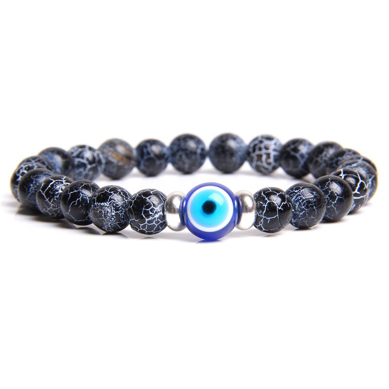 Mens Black Stretch Turkey Evil Eye Bracelet tiger eye Beaded Hamsa Bracelet Female Natural Stone Beads Couple Bracelet Donna