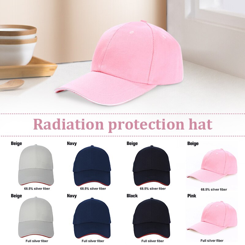 Anti Radiation Cap Computer TV EMF Shielding Hat RF/Microwave Protection Baseball Cap Silver Fiber Unisex RFID Shielding Hats