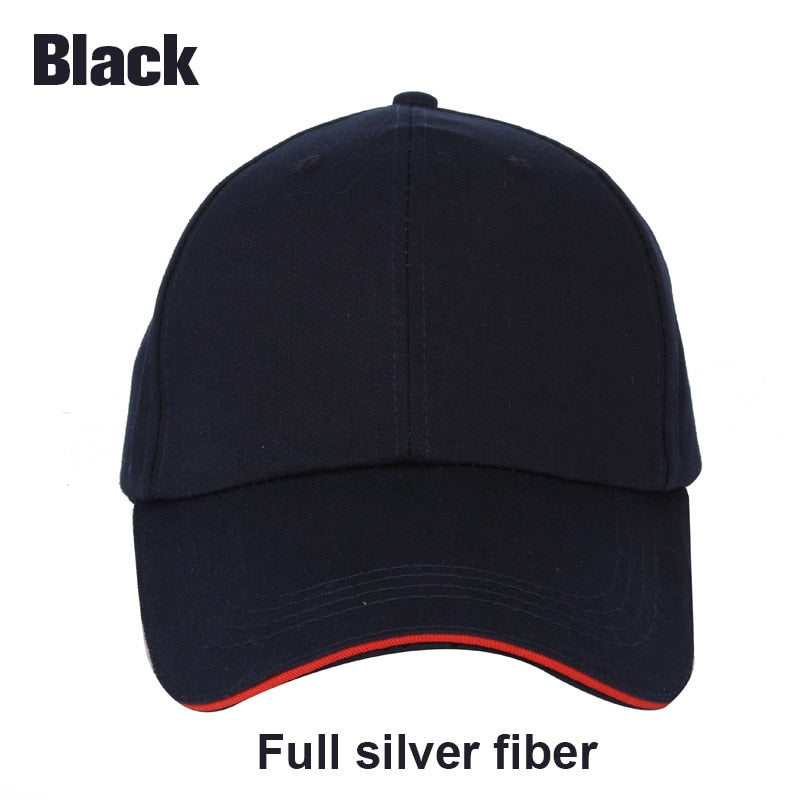 Anti Radiation Cap Computer TV EMF Shielding Hat RF/Microwave Protection Baseball Cap Silver Fiber Unisex RFID Shielding Hats